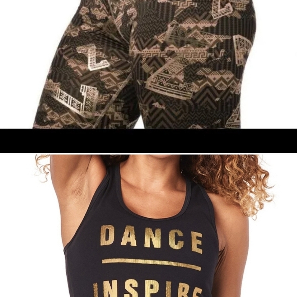 Black and Gold Graphic Tank Top